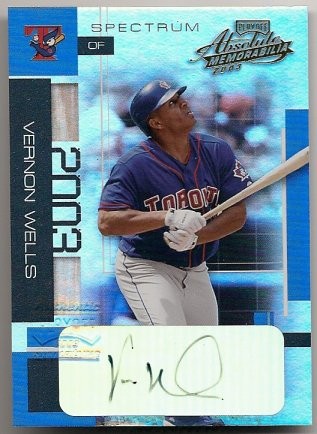 2003 Absolute Memorabilia Vernon Wells Spectrum Autograph 22/25