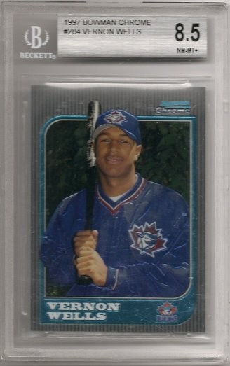 1997 Bowman Chrome Vernon Wells Rookie Graded BGS8.5 NM-Mint