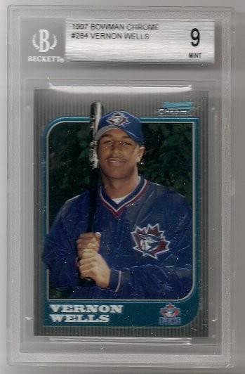 1997 Bowman Chrome Vernon Wells Rookie Graded BGS9 Mint