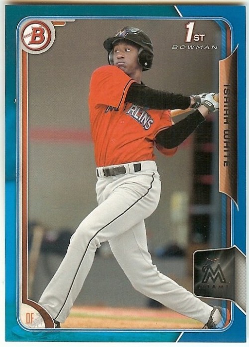 2016 Bowman Isaiah White RC Paper Blue 140/150  Card #161 Miami Marlins