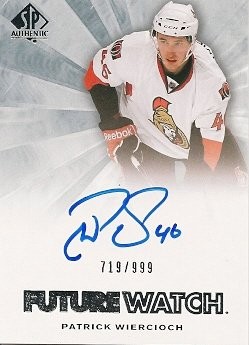 2011-12 SP Authentic Patrick Wiercioch Autograph Future Watch 719/999