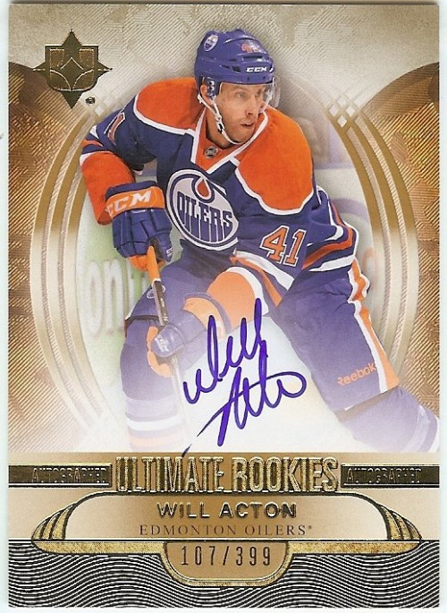 2013-14 UD Ultimate Will Acton Autograph RC 107/399