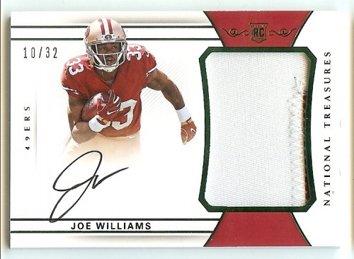 2017 Panini National Treasures Joe Williams Auto Patch Rookie Card #'d 10/32 Card #172 49ers