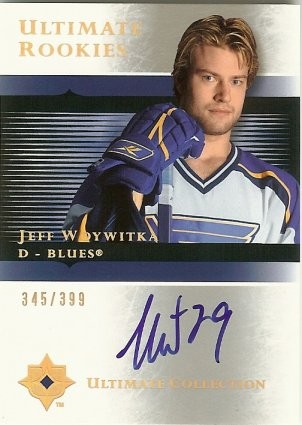 2005-06 Upper Deck Ultimate Jeff Woywitka Ultimate Rookies Autograph 345/399