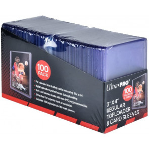 Ultra Pro 3" x 4" Top Loaders with Clear Sleeves (Includes 100 toploaders and 100 Sleeves)