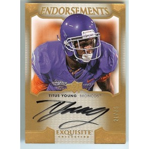 2011 UD Exquisite Titus Young "Endorsements" Autograph 21/75