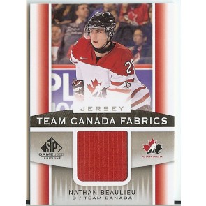 2013-14 UD SP Game Used Nathan Beaulieu Team Canada Fabrics