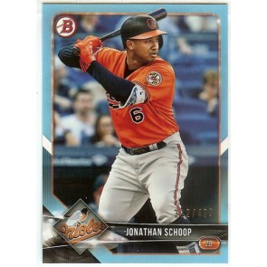 2018 Bowman Jonathan Schoop Sky Blue Baltimore Orioles #'d 312/499 Card #95