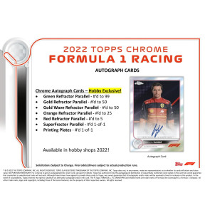 2022 Topps Formula 1 Chrome Racing Hobby Factory Sealed Hobby Box