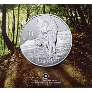 2013 Royal Canadian Mint Limited Edition $20 Coin Wolf .9999 Pure Silver 