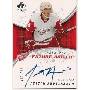 2008-09 Upper Deck SP Authentic Justin Abdelkader Autographed Future Watch Rookie 402/999