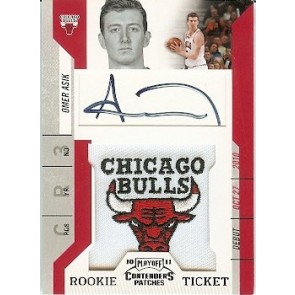 2010-11 Panini Playoff Contenders Omer Asik Chicago Bulls Logo Patch Autograph