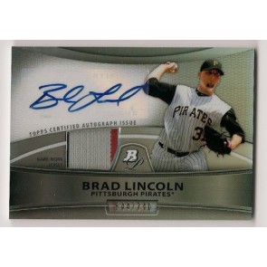 2010 Bowman Platinum Brad Lincoln Autograph Game Used Memorabilia 644/740