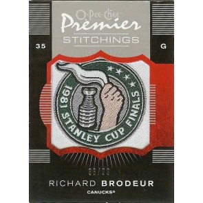 2007-08 O-Pee-Chee OPC Premier Richard Brodeur Premier Stitchings 36/99