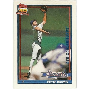 2017 Topps Buyback Rediscover Blue Kevin Brown 1991 - #584 Rangers