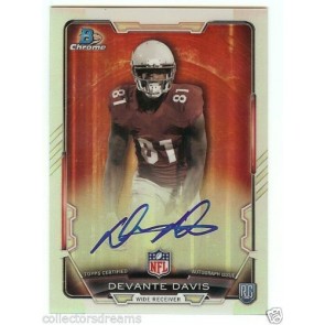 2015 Bowman Chrome RC Refractor Auto RCRA-DD Devante Davis - Philadelphia Eagles