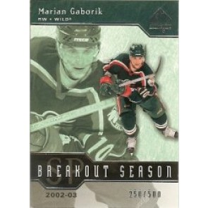 2004-05 Upper Deck SP Authentic Marian Gaborik Breakout Season 250/500