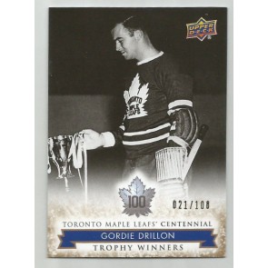 2017 UD MAPLE LEAFS CENTENNIAL GOLD #111 Gordie Drillon #21/100 Rare Hi Number