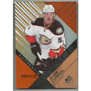 2016-17 SP GAME USED JACOB LARSSON RC AUTHENTIC ROOKIES /115 
