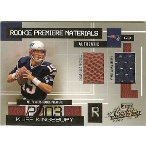 2003 Playoff Absolute Kliff Kingsbury Rookie Premiere Materials Ball/Jersey 353/750