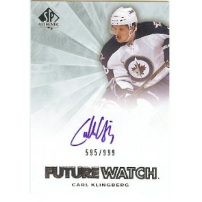 2011-12 SP Authentic Carl Klingberg Autograph Future Watch 595/999