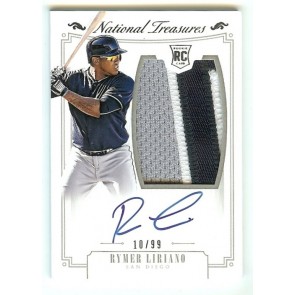 2015 National Treasures Rymer Liriano 3 Color Rookie Patch Auto RC #'d 10/99 RC