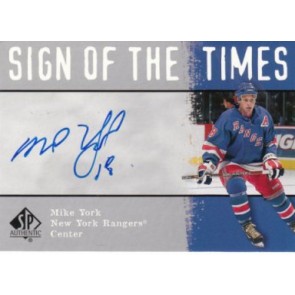 2000-01 Upper Deck SP Authentic Mike York Sign of the Times