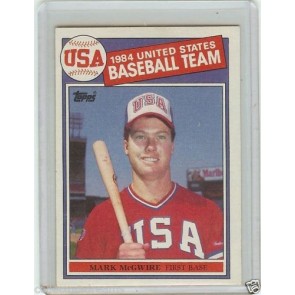 1985 TOPPS MARK MCGWIRE OLYMPIC ROOKIE CARD #401 USA RC