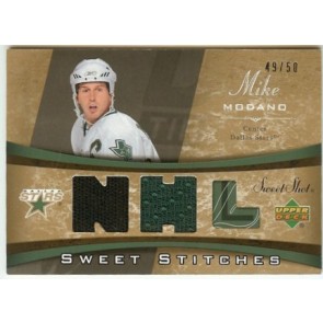 2006-07 Upper Deck Sweet Shot Mike Modano Sweet Stitches Gold 49/50 2 color Jersey