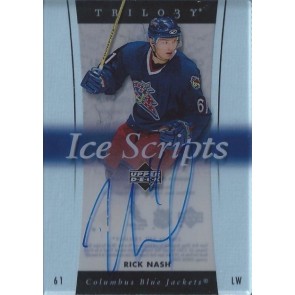 2005-06 Upper Deck Trilogy Rick Nash Ice Scripts Autograph