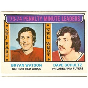 1974-75 O-Pee-Chee Penalty Minute Leaders Dave Schultz Bryan Watson Base Single NM-MT