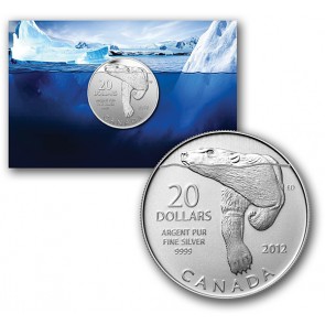 2012 Canadian Mint Limited Edition Polar Bear $20 SILVER .9999 COMMEMORATIVE 