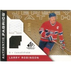 2007-08 Upper Deck SP Game Used Larry Robinson Authentic Fabrics Dual Memorabilia 2 color 11/50