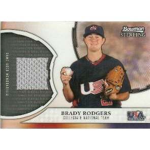 2011 Bowman Sterling Brady Rodgers Refractor Relic Card 