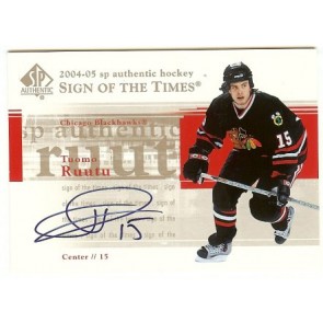 2004-05 Upper Deck SP Authentic Tuomo Ruutu Sign of the Times Autograph