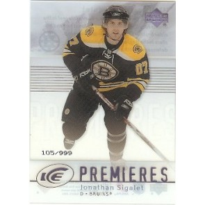 2007-08 Upper Deck Ice Jonathan Sigalet Ice Premieres Rookie /999