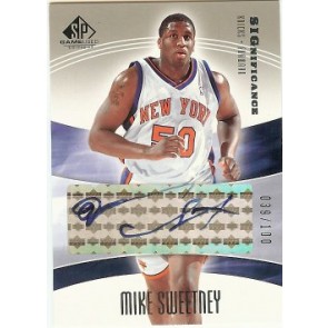 2003-04 Upper Deck SP Game Used Mike Sweetney Significance Autograph 039/100