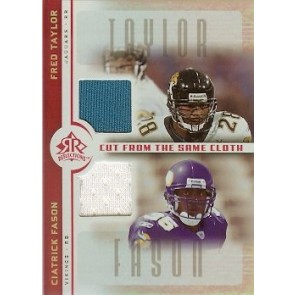 2005 Upper Deck Reflections Fred Taylor Ciatrick Fason Cut  From the Same Cloth Dual Jersey 2 color