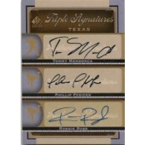 2012 SP Signature Edition Triple Signatures Mendonca Phillip Pfeifer Robbie Ross