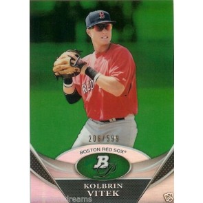 2011 Bowman Platinum Kolbrin Vitek Prospects Green Refractors #BPP17 #'d 206/599