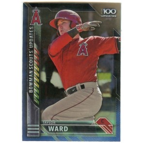 2016 Bowman Chrome Taylor Ward Scout's Top 100 Updates Blue Refractor 066/150 Los Angeles Angels